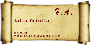 Halla Ariella névjegykártya