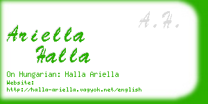 ariella halla business card